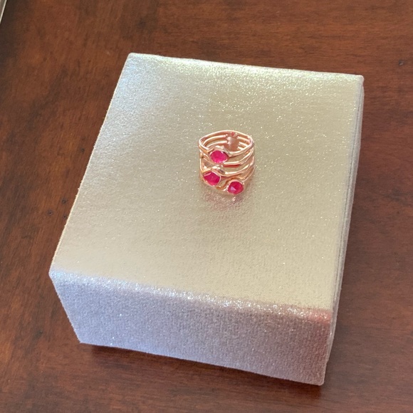 Monica Vinader Siren Cluster Cocktail Pink Quartz ring - Picture 3 of 14